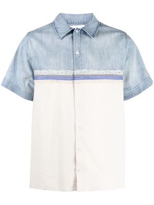 Koché lace-detail two-tone shirt - Blue