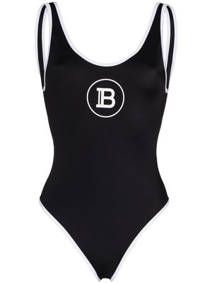 Balmain logo-print swimsuit - Black