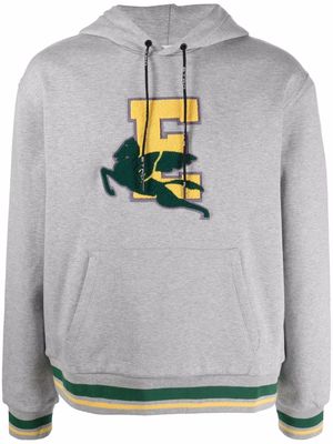 ETRO logo-patch cotton hoodie - Grey