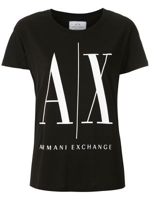 Armani Exchange logo print T-shirt - Black