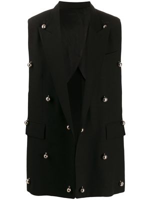 AMI Paris bell-embellished sleeveless blazer - Black
