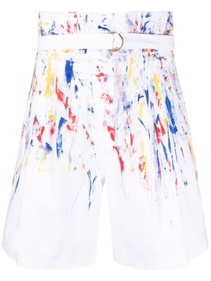 Philosophy Di Lorenzo Serafini paint-splatter shorts - White