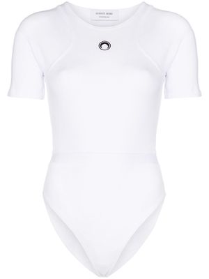 Marine Serre Crescent Moon short-sleeve bodysuit - White