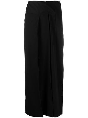 Yohji Yamamoto pleated panel midi skirt - Black