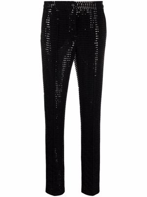 Talbot Runhof embellished slim-fit trousers - Black