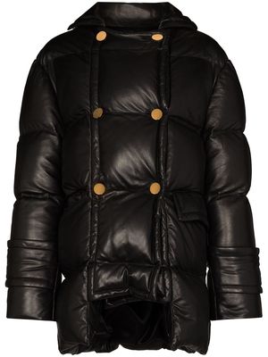 TOM FORD leather puffer jacket - Black
