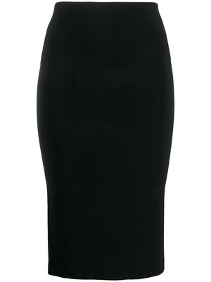 Norma Kamali mid-length fitted tube-skirt - Black