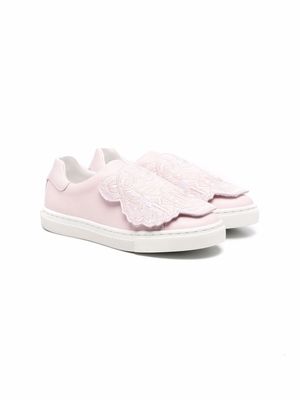 Kenzo Kids tiger-motif slip-on sneakers - Pink