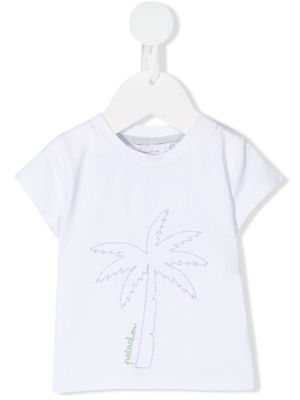Patachou embroidered palm tree T-shirt - White