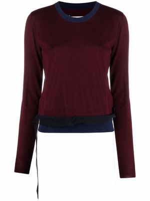 Maison Margiela two-tone knitted jumper - Red