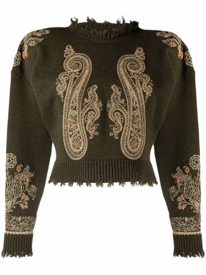 ETRO Maglie embroidered knit jumper - Green