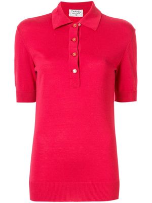 Chanel Pre-Owned 1990s logo button polo shirt - Pink