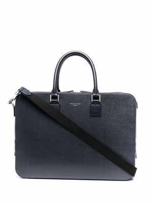 Aspinal Of London small Mount Street briefcase - Blue