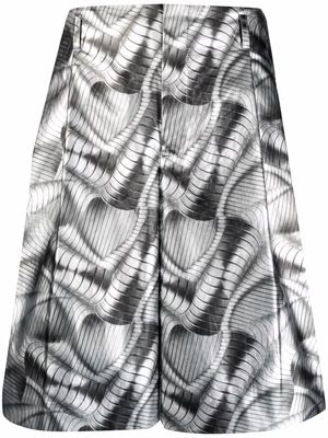 Comme Des Garçons Homme Plus graphic-print bermuda shorts - Grey