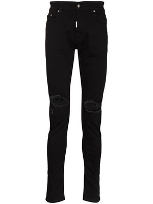 Represent Destroyer distressed-effect slim jeans - Black
