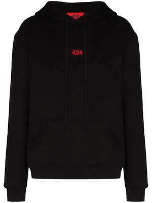 424 logo-embroidered hoodie - Black