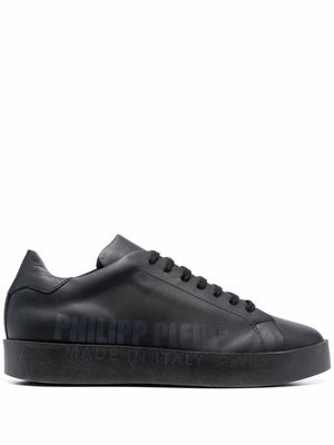 Philipp Plein leather low-top sneakers - Black