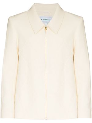 Casablanca diamond-appliqué zip-up jacket - White