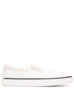 Tod's hammered-effect slip-on sneakers - White
