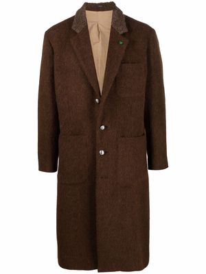 Lardini single-breasted midi coat - Brown