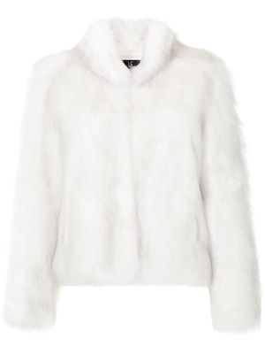 Unreal Fur Fur Delish high-neck jacket - White