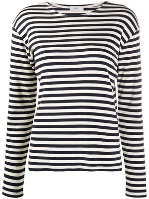 Closed striped long-sleeved T-shirt - Neutrals