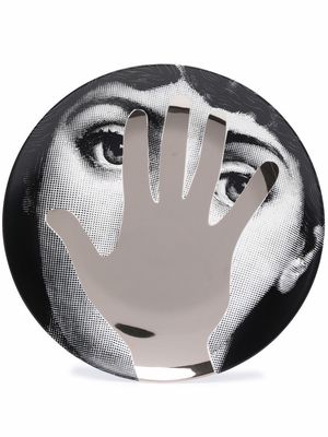 Fornasetti graphic-print porcelain wall plate - Black