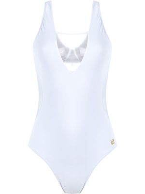 Brigitte square neck tulle swimsuit - White