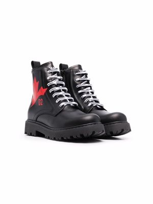 Dsquared2 Kids lace-up leather boots - Black