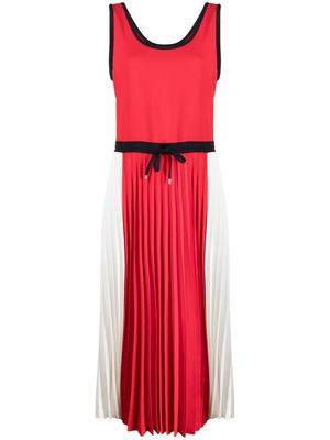 Tommy Hilfiger pleated colour block dress - Red
