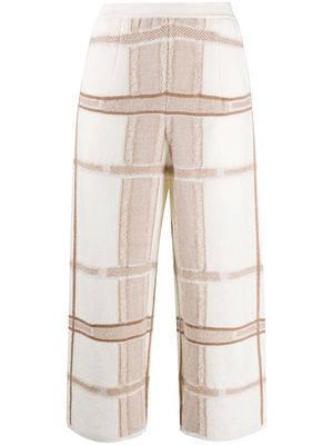 Gentry Portofino intarsia-knit cropped trousers - Brown