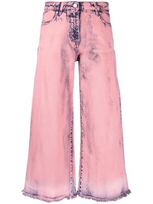 MSGM acid-effect wide-leg jeans - Pink