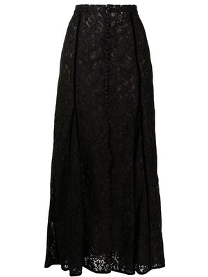 Costarellos pleated lace maxi skirt - Black