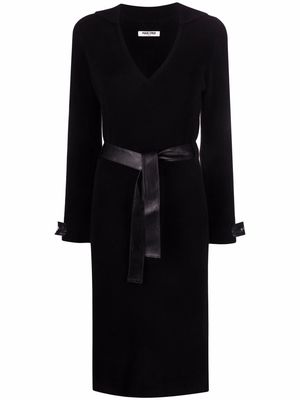 Max & Moi tied-waist V-neck dress - Black