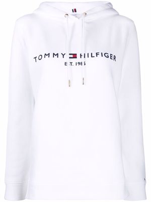 Tommy Hilfiger logo-print drawstring hoodie - White