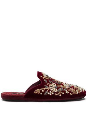 Dolce & Gabbana bead-embroidered slippers