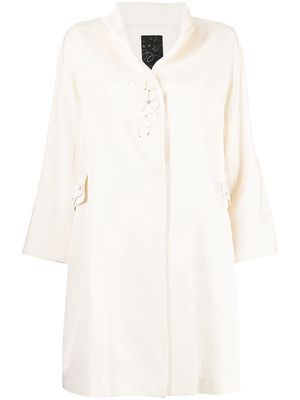 SHIATZY CHEN appliqué-detail high-neck coat - White