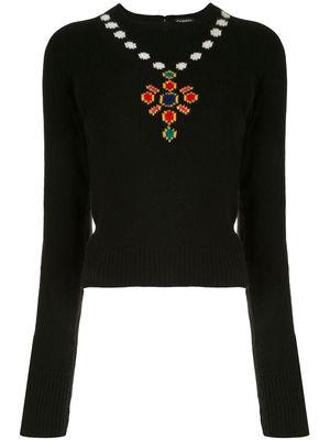 Chanel Pre-Owned 1995 necklace motif jumper - Black