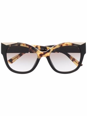 Prada Eyewear tortoiseshell oversized-frame sunglasses - Black