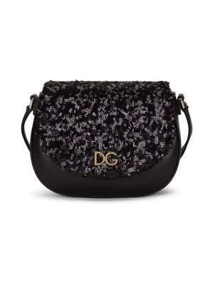 Dolce & Gabbana Kids sequin-embellished crossbody bag - Black