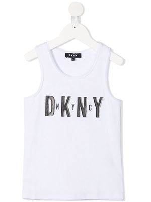 Dkny Kids logo-print sleeveless top - White