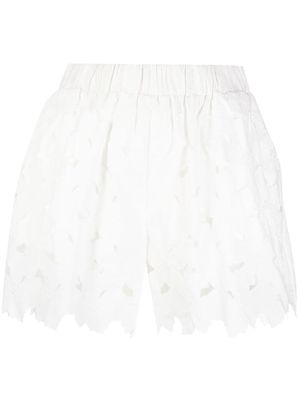 RED Valentino floral-cutout shorts - White
