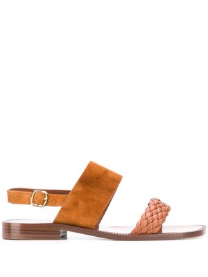 Santoni woven upper sandals - Brown
