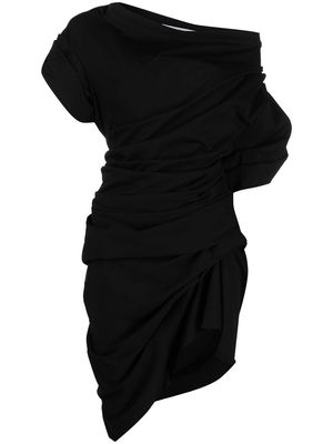 Alexander Wang off-shoulder gathered-detail dress - Black