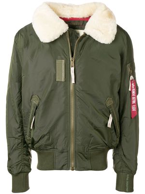 Alpha Industries shearling bomber jacket - Green