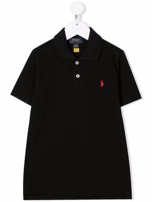 Ralph Lauren Kids logo-embroidered polo shirt - Black