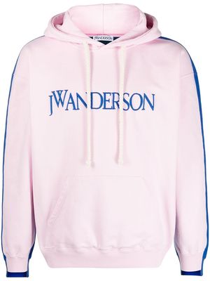 JW Anderson deconstructed logo-embroidered hoodie - Pink
