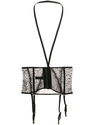 Maison Close harnessed lace waist cincher - Black