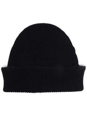 Barrie ribbed cashmere beanie - Black
