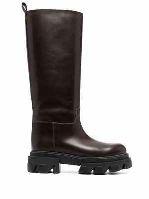 P.A.R.O.S.H. knee-high leather boots - Brown
